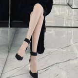 Women's Pointed Toe Buckle Strap Stilettos - Black - 9cm Shoes - 42 B - PU Leather - image 7