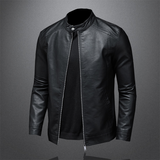 Men's Faux Leather Biker Jacket Slim Fit - Black - Biker Jacket - 5XL - PU Leather - image 6