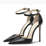 Women's Pointed Toe Matte High Stilettos - Beige - 1 / Matte 12cm - 46 B - Genuine Leather - image 18