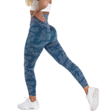 Funki Buys | Pants | Women's Camouflage Fitness L... - Blue - Camouflage Fitness Yoga Pants / L / Spandex/Polyester - image 1