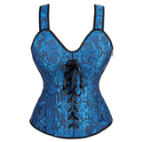 Women's Victorian Satin Lace Up Corsets - Blue - 6806 Corset - 7XL - Polyester - image 20