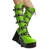 Women's Colorful Custom Platform Boots - Green - LGZ4702 / Boots - 14 B - PU Leather - image 21