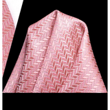 Funki Buys | Neckties | Men's 3 Pcs Pink Geometric Tie Set