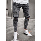 Men's Stretch Slim Fit Cargo Skinny Jeans - Black - 1 / Pants - XXXL - Cotton Blend - image 8