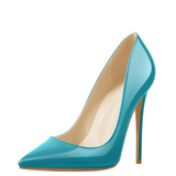 Women's Stylish Patent Leather Stilettos - Turquoise - 12cm - 15 B - Genuine Patent Leather - image 14