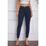 Women's Stretchy 3/4 Cropped Pants - Black - Cropped Pants - 3XL - Polyester - image 23
