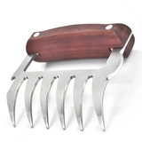 Stainless Steel Wood Meat Claws - Red - 1pcs Meat Claws - Medium - Stainless Steel/Wood - image 24
