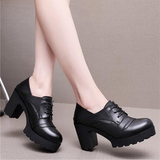 Women's Real Leather Mary Jane Platforms - Red - 3 / 10cm - 10.5 B - Genuine Leather - image 9