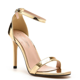 Women's High Strappy Party Prom Stilettos - Gold - Stiletto Sandal - 11 B - PU Leather - image 6