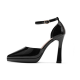 Women's Patent Leather Pointed Toe heels - Black - 12cm Heels - 42 B - Patent Leather - image 32