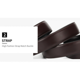 Men's Luxury Leather Belt Reversible Buckle - Yellow/Brown/Black - 1 / Men's Belt - 130cm - Genuine Leather - image 15