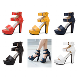 Women's High Strappy Platform Sandals - Red - Platform Sandals - 50 B - PU Leather - image 31