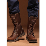 Men's Leather Hiking Boots Hunting Boots - Khaki - 1 / Boots - 45 B - Genuine Leather - image 28