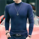 Men's Women's Slim Fit Mock Neck Shirts - Black - Skivvy - 6XL - Polyester - image 9