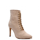 Women's Lace-up Suede Dress Boots - Beige - 1 / Suede 10.0cm Heels - 44 B - PU Suede Leather - image 32