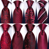 Funki Buys | Neckties | Men's 3 Pcs Shades of Burgundy Tie Sets