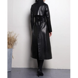 Women's Aligator Print Faux Leather Coat - Alligator Pattern - Black - 7XL - PU leather - image 26