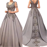 Women's Luxury Custom Ball Gown - Grey - Ball Gown - 20W - Satin - image 17
