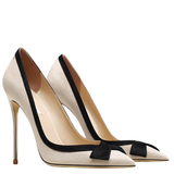 Women's Faux Leather Bow Knot Stilettos - Apricot - 1 / Suede / 12cm - 45 B - PU Leather - image 6