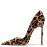 Women's Cut Out Leopard Stilettos - Leopard - 12cm - 43 B - Patent Leather - image 2