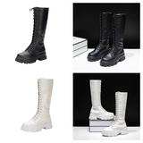 Funki Buys | Boots | Women's Knee-High Platform Lace Up Boot - White - Boots / 12 B / PU Leather - image 39