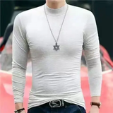 Men's Women's Slim Fit Mock Neck Shirts - Black - Skivvy - 6XL - Polyester - image 11