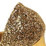Women's High Heel Glitter Prom Pumps - Gold - 9.5cm / Glitter Shoe - 43 B - PU Leather - image 14