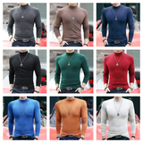 Men's Women's Slim Fit Mock Neck Shirts - Black - Skivvy - 6XL - Polyester - image 13