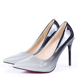 Women's Gradient Two Toned High Heels - Gray - 1 / 10cm Heels - 9 B - PU Leather - image 18