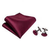 Funki Buys | Neckties | Men's 3 Pcs Premium Burgundy Tie Set