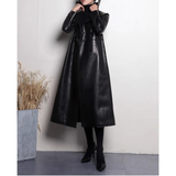 Women's Aligator Print Faux Leather Coat - Alligator Pattern - Black - 7XL - PU leather - image 29