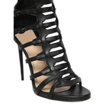 Women's Roman Gladiator Lace Up Stilettos - Black - Platform Sandals - 44 B - PU Leather - image 11