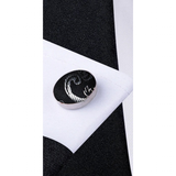 Funki Buys | Neckties | Men's 3 Pcs Formal Black Silver Tie Set