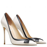 Women's Faux Leather Bow Knot Stilettos - Apricot - 1 / Suede / 12cm - 45 B - PU Leather - image 3
