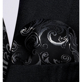 Funki Buys | Neckties | Men's 3 Pcs Formal Black Silver Tie Set