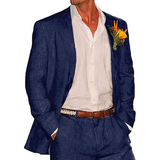 Men's 2 Pcs Linen Beach Wedding Suit - Beige - Beach Wedding Suit - Custom - Linen - image 35