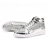 Men's Women's Bling Lace Up Sneakers - Gold - Bling Sneakers - 9.5 B - PU Leather - image 30
