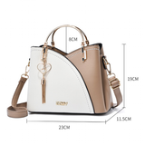 Handbags Women's Luxury Two Toned Bags - Beige - Handbag - Small - PU Leather - image 17