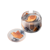 Pine Wood Resin Drink Coasters 6 Pcs - Brown - 2 / Round 6 Pcs Set and Base - Small - Pine Resin - image 19