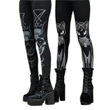 Women's Dark Grunge Gothic Punk Legging - Black - 1 / B230-1140 / Leggings - XL - Polyester - image 1
