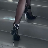 Women's Belt Buckle Stilettos Punk Style - Black - Belt Strap Shoes - 42 B - PU Leather - image 25