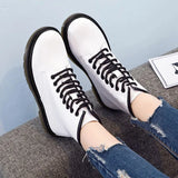 Unisex Genuine Leather Lace Up Ankle Boot - White - 1 / No Fur - 45 B - Leather - image 25