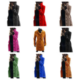 Women's Wool Blend Stand Collar Coat - Khaki - Women's Jacket - XXXL - Polyester - image 36