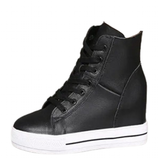Women's Canvas High Rise Ankle Sneaker - Black - Lace Up - 7 B - Canvas - image 43
