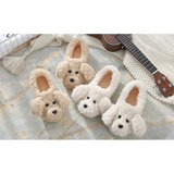 Women's Fluffy Cartoon Dog Fur Slippers - Beige - Dog Slippers - XXL - Plush - image 10