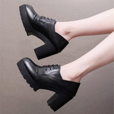 Women's Real Leather Mary Jane Platforms - Red - 3 / 10cm - 10.5 B - Genuine Leather - image 8