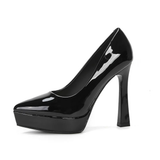 Women's Elegant Patent High Heel Pumps - Beige - 1 / 12cm Heel - 41 B - PU Patent Leather - image 35