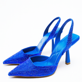 Women's Shiny Beaded Mid Heeled Mules - Gold - Slingback Mules - 43 B - PU Leather - image 3