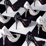 Women's Elegant Silk Formal Prom Stilettos - Gold - Embossed Shoe - 9.5 B - Silk/PU Leather - image 39