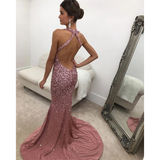 Women's Long Sparkly Mermaid Dress - Golden - Mermaid Dress - XL - Satin/Sequin - image 13